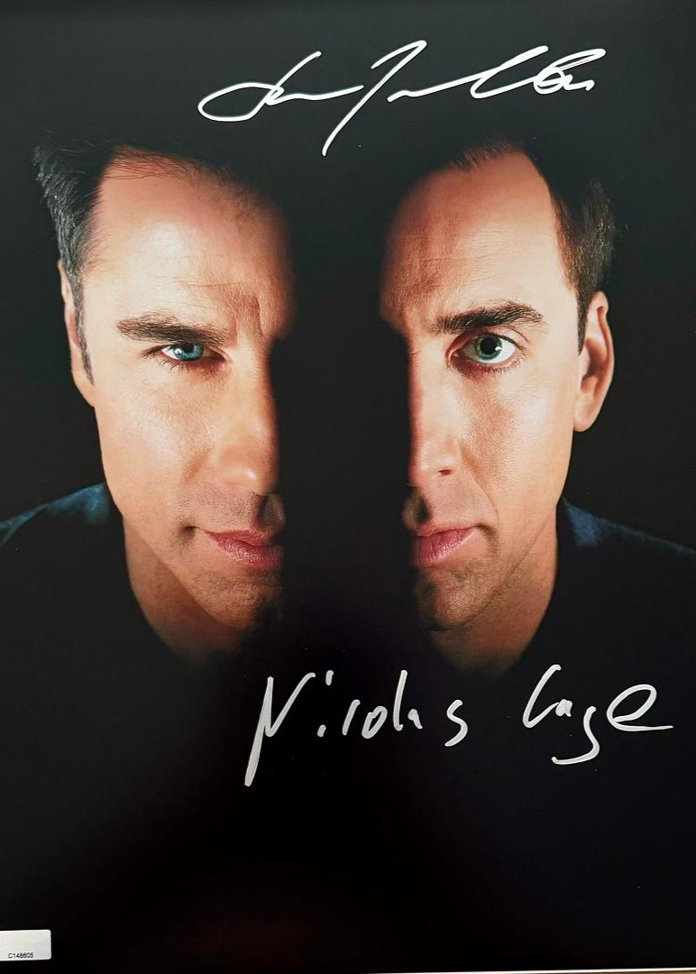 Nicholas Cage, John Travolta Signed 11x14 Photo (Face Off) - Celebrity Authentics